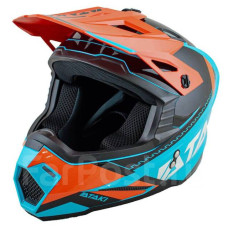 Шлем (кроссовый) ATAKI JK801 Valor оранжевый/голубой глянцевый XL