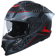 Шлем (интеграл) SMK TITAN CARBON NERO, карбон/серый/красный, XL