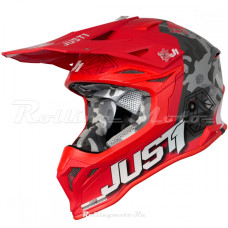 Шлем (кроссовый) JUST1 J39 Kinetic камуфляж/серый/красный матовый, XL