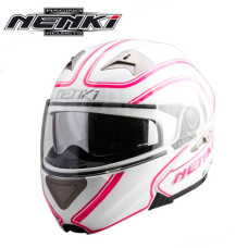 Шлем (модуляр) Nenki FF815 белый/розовый M