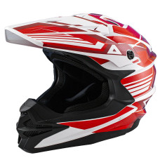 Шлем (кроссовый) ATAKI JK801A Legacy красный/белый глянцевый XL