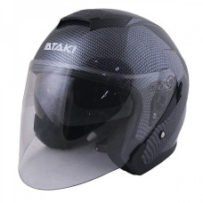 Шлем открытый ATAKI JK526 Carbon черный/серый глянцевый XL