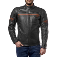 Куртка (кожа) MOTEQ Challenger, мужская (черный/коричневый), XL