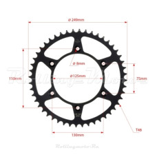 Звезда ведомая стальная SMP-R0897 48T SM-PARTS (JTR89748) 